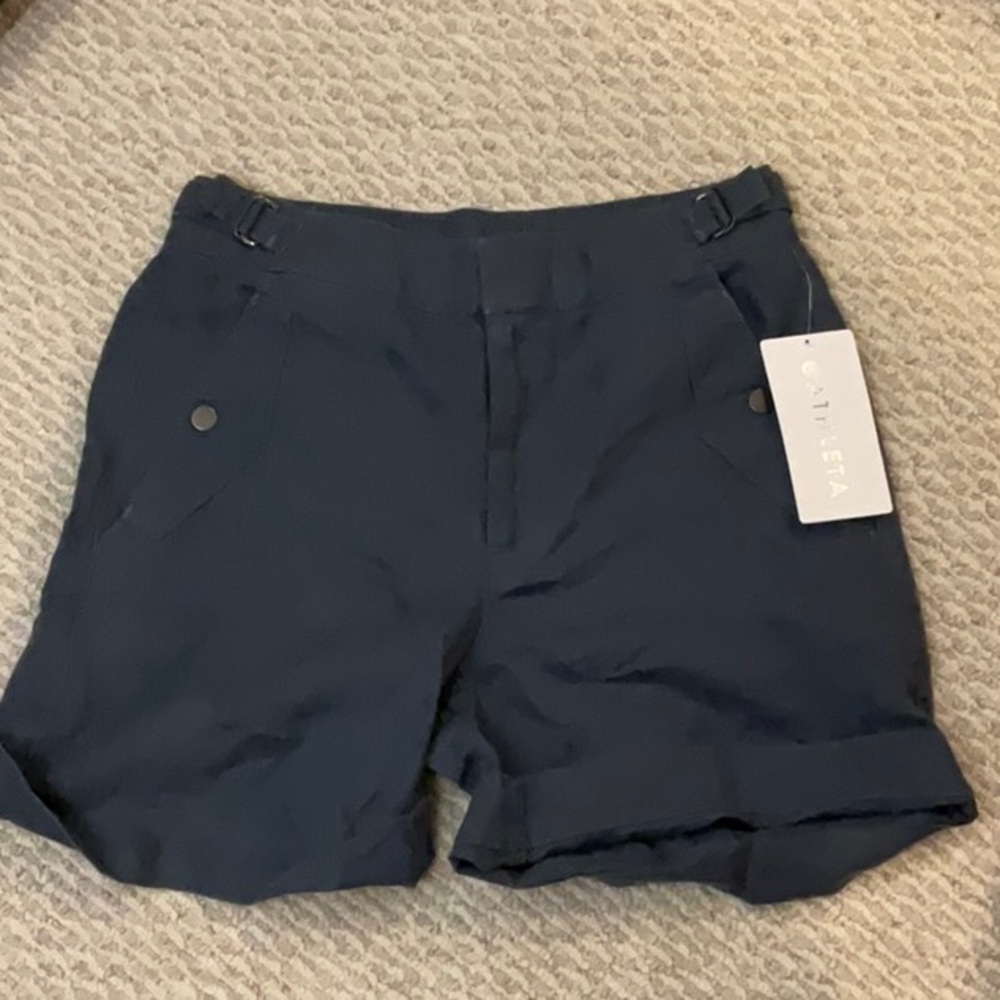 Athleta Women's Blue Voyager Linen Shorts